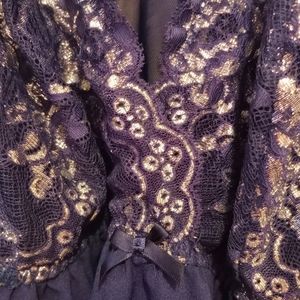 Sapphire blue lace chemise